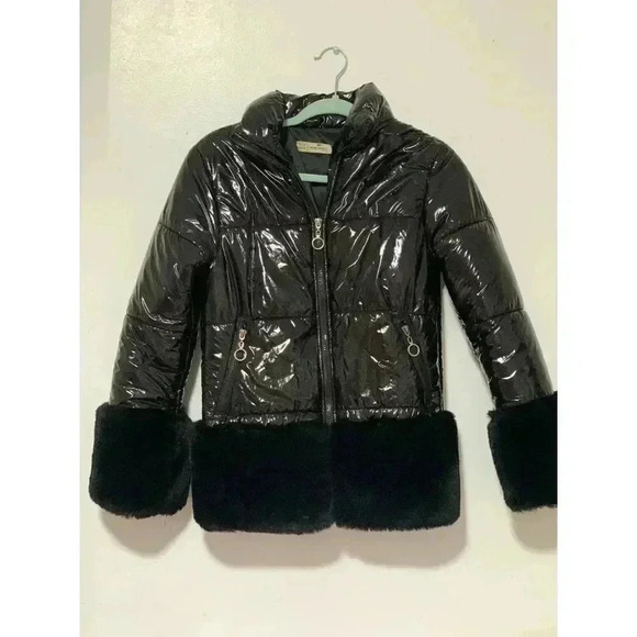 women's KARTINKA design Puffer jacket with Faux Fur Detail 20% COTTON SIZE 26 XS - Picture 1 of 12